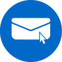 capfin email icon in white on blue background