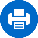 capfin fax icon in white on blue background