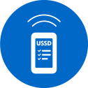 capfin ussd icon in white on blue background