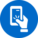 capfin whatsapp icon in white on blue background